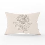 Pastel Zemin Üzerinde Çiçek Desenli Dijital Baskılı Modern Dikdörtgen Yastık Kırlent Kılıfı Realhomes