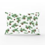 - Rh-Dik-8729-Gorsel1 - Realhomes Beyaz Zemin Üzerinde Çam Kozalağı Desenli Dikdörtgen Yastık Kırlent Kılıfı Realhomes