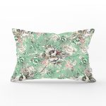 Rengarenk Zemin Üzerinde Çiçek Motifli Dijital Baskılı Modern Dikdörtgen Yastık Kırlent Kılıfı Realhomes