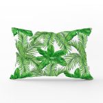 Beyaz Zemin Üzerinde Çiçek Desenli Dijital Baskılı Modern Dikdörtgen Yastık Kırlent Kılıfı Realhomes