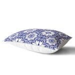 Beyaz Zemin Üzerinde Çini Desenli Dijital Baskılı Modern Dikdörtgen Yastık Kırlent Kılıfı Realhomes