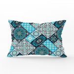 Renkli Zeminli Geometrik Desenli Dijital Baskılı Modern Dikdörtgen Yastık Kırlent Kılıfı Realhomes