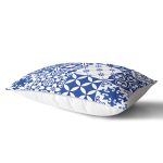 Beyaz Zemin Üzerinde Çini Desenli Dijital Baskılı Modern Dikdörtgen Yastık Kırlent Kılıfı Realhomes