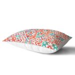 Beyaz Zemin Üzerinde Çini Desenli Dijital Baskılı Modern Dikdörtgen Yastık Kırlent Kılıfı Realhomes