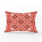 Beyaz Zemin Üzerinde Çini Desenli Dijital Baskılı Modern Dikdörtgen Yastık Kırlent Kılıfı Realhomes