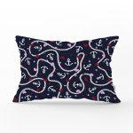 Renkli Zeminli Çapa Ve Halat Desenli Dijital Baskılı Modern Dikdörtgen Yastık Kırlent Kılıfı Realhomes