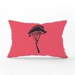 - Rh-Dik-8803-Gorsel1 - Realhomes Renkli Zemin Üzerinde Onedraw Çizimli Yerli Silüeti Dikdörtgen Yastık Kırlent Kılıfı Realhomes