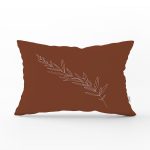 Renkli Zemin Üzerinde Yaprak Desenli Dijital Baskılı Modern Dikdörtgen Yastık Kırlent Kılıfı Realhomes