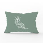 Renkli Zemin Üzerinde Yaprak Desenli Dijital Baskılı Modern Dikdörtgen Yastık Kırlent Kılıfı Realhomes