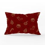 - Rh-Dik-8815-Gorsel1 - Realhomes Renkli Zemin Üzerinde Gold Detaylı Yılbaşı Çorabı Desenli Dikdörtgen Yastık Kırlent Kılıfı Realhomes