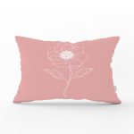 Pastel Zemin Üzerinde Beyaz Çiçek Desenli Dikdörtgen Yastık Kırlent Kılıfı Realhomes