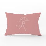 Pastel Zemin Üzerinde Beyaz Çiçek Desenli Dikdörtgen Yastık Kırlent Kılıfı Realhomes