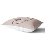 - Rh-Dik-8824-Gorsel2 - Realhomes  Renkli Zemin Üzerinde Onedraw Çizimli Bayan Silüeti Dikdörtgen Yastık Kırlent Kılıfı Realhomes