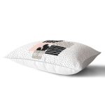 Beyaz Zemin Üzerinde Siyah Puantiyeli Kaktüs Desenli Dikdörtgen Yastık Kırlent Kılıfı Realhomes