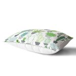 Beyaz Zemin Üzerinde Yeşil Kaktüs Desenli Dikdörtgen Yastık Kırlent Kılıfı Realhomes