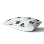 Beyaz Zemin Üzerinde Siyah Puantiyeli Kaktüs Desenli Dikdörtgen Yastık Kırlent Kılıfı Realhomes