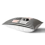 Renkli Zemin Üzerinde Siyah Çizgili Kaktüs Desenli Modern Dikdörtgen Yastık Kırlent Kılıfı Realhomes