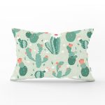 - Rh-Dik-8856-Gorsel1 - Realhomes Renkli Zemin Üzerinde Kaktüs Desenli Dijital Baskılı Modern Dikdörtgen Yastık Kırlent Kılıfı Realhomes