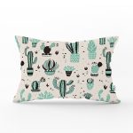 - Rh-Dik-8858-Gorsel1 - Realhomes Renkli Zemin Üzerinde Kaktüs Desenli Dijital Baskılı Modern Dikdörtgen Yastık Kırlent Kılıfı Realhomes