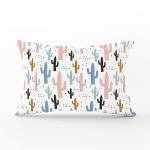 - Rh-Dik-8862-Gorsel1 - Realhomes Beyaz Zeminli Renkli Kaktüs Desenli Dijital Baskılı Modern Dikdörtgen Yastık Kırlent Kılıfı Realhomes