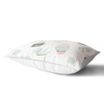 Beyaz Zemin Üzerinde Kaktüs Desenli Dijital Baskılı Modern Dikdörtgen Yastık Kırlent Kılıfı Realhomes