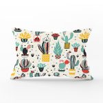 - Rh-Dik-8866-Gorsel1 - Realhomes Renkli Zeminli Sevimli Kaktüs Desenli Dijital Baskılı Modern Dikdörtgen Yastık Kırlent Kılıfı Realhomes