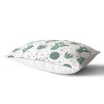 Beyaz Zeminli Renkli Kaktüs Desenli Dijital Baskılı Modern Dikdörtgen Yastık Kırlent Kılıfı Realhomes