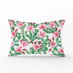 - Rh-Dik-8874-Gorsel1 - Realhomes Beyaz Zeminli Renkli Kaktüs Desenli Dijital Baskılı Modern Dikdörtgen Yastık Kırlent Kılıfı Realhomes