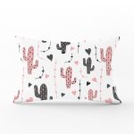 - Rh-Dik-8875-Gorsel1 - Realhomes Beyaz Zeminli Renkli Kaktüs Desenli Dijital Baskılı Modern Dikdörtgen Yastık Kırlent Kılıfı Realhomes