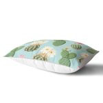 Renkli Zemin Üzerinde Kaktüs Desenli Dijital Baskılı Modern Dikdörtgen Yastık Kırlent Kılıfı Realhomes