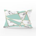 Renkli Geometrik Desenli Mermer Motifli Dijital Baskılı Modern Dikdörtgen Yastık Kılıfı Realhomes