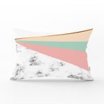 Renkli Geometrik Desenli Mermer Motifli Dijital Baskılı Modern Dikdörtgen Yastık Kılıfı Realhomes