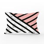 Renkli Geometrik Desenli Mermer Motifli Dijital Baskılı Modern Dikdörtgen Kırlent Kılıfı Realhomes