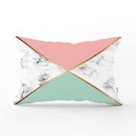 Renkli Geometrik Desenli Mermer Motifli Dijital Baskılı Modern Dikdörtgen Kırlent Kılıfı Realhomes