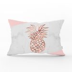 - Rh-Dik-8915-Gorsel1 - Realhomes Mermer Zeminli Renkli Ananas Desenli Dijital Baskılı Modern Dikdörtgen Yastık Kırlent Kılıfı Realhomes