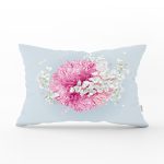 Rengarenk Zeminli Ortanca Çiçek Desenli Dijital Baskılı Modern Dikdörtgen Yastık Kırlent Kılıfı Realhomes