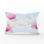 - Rh-Dik-8923-Gorsel1 - Realhomes Rengarenk Zeminli Ortanca Çiçek Desenli Dijital Baskılı Modern Dikdörtgen Yastık Kırlent Kılıfı Realhomes