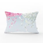 Pastel Zeminli Rengarenk Ortanca Çiçek Dijital Baskılı Modern Dikdörtgen Yastık Kırlent Kılıfı Realhomes