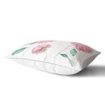 Beyaz Zeminli Rengarenk Ortanca Çiçek Motifli Dijital Baskılı Modern Dikdörtgen Kırlent Kılıfı Realhomes