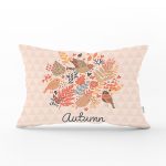 Kuş Desenli Dijital Baskılı Dekoratif Dikdörtgen Yastık Kırlent Kılıfı Realhomes