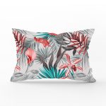 Yaprak Desenli Dijital Baskılı Dikdörtgen Yastık Kırlent Kılıfı Realhomes