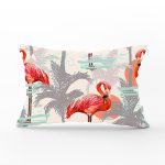 Flamingo Desenli Dijital Baskılı Dikdörtgen Yastık Kırlent Kılıfı Realhomes