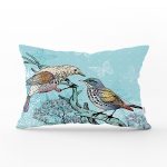 - Rh-Dik-95-Gorsel1 - Realhomes  Mavi Kuş Desenli Dijital Baskılı Dekoratif Dikdörtgen Yastık Kırlent Kılıfı Realhomes