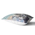 Kedi Ailesi Desenli Dikdörtgen Yastık Kırlent Kılıfı Realhomes