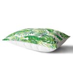 - Rh-Dik-yaprak1-Gorsel2 - Realhomes  Beyaz Zeminde Yeşil Yapraklar Tasarımlı Modern Dikdörtgen Yastık Kırlent Kılıfı Realhomes
