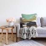 Gold Detaylı Modern Motifler Dijital Baskılı Modern Raşel Kadife Yastık Kırlent Kılıfı Realhomes