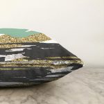 Gold Detaylı Modern Motifler Dijital Baskılı Modern Raşel Kadife Yastık Kırlent Kılıfı Realhomes