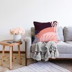 Soyut Rengarenk Zeminde Bohem Çiçek Motifli Dijital Baskılı Modern Raşel Kadife Yastık Kılıfı Realhomes