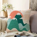 - Sonil-K-7032-Gorsel1 - Realhomes  Renkli Dağ Desenli Dijital Baskılı Modern Raşel Kadife Yastık Kırlent Kılıfı Realhomes