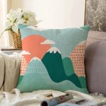 - Sonil-K-7033-Gorsel1 - Realhomes  Renkli Dağ Çizimli Dijital Baskılı Modern Raşel Kadife Yastık Kırlent Kılıfı Realhomes